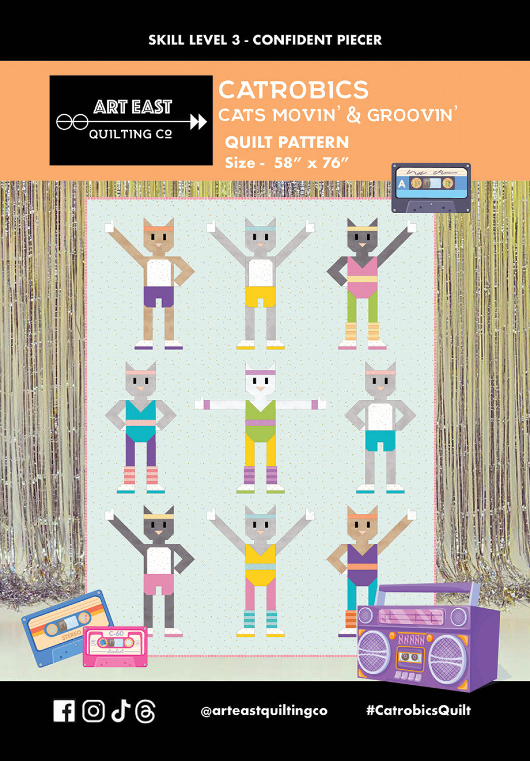 Catrobics Cats Movin & Groovin Pattern by Art East Quilting Co.