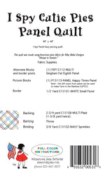 Back of the I Spy Cuties Pies Quilt Pattern by American Jane Patterns