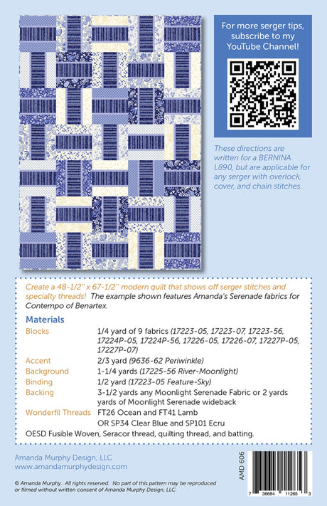 Back of the Interweave Quilt Pattern by Amanda Murphy Design, LLC