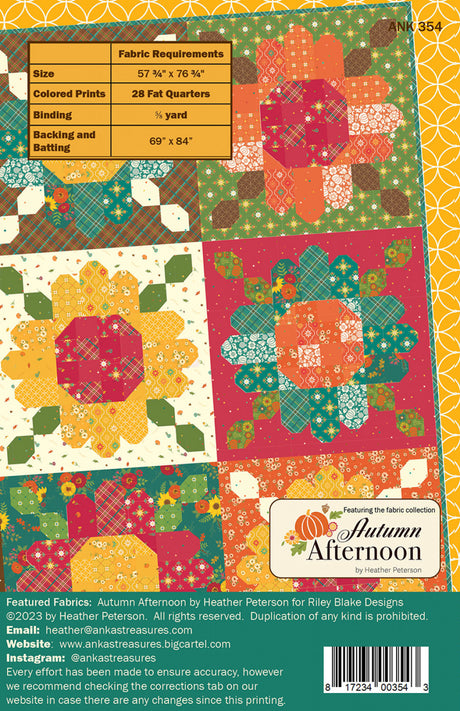Back of the Zinnia Seeds Quilt Pattern by Ankas Treasures