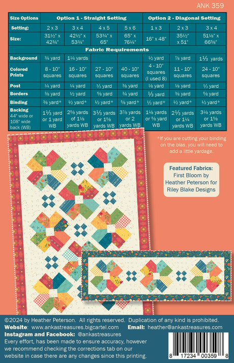 Back of the Extrovert Quilt Pattern by Anka's Treasures
