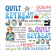 Fabric Art Panel 10-1/2in Quilt Retreat JOY by Jody Houghton Designs