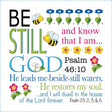 Fabric Art Panel 6in Be Still by Jody Houghton Designs