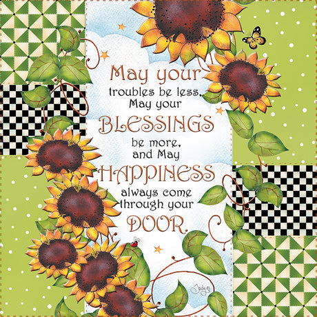 Fabric Art Panel 6in Sunflower Blessing by Jody Houghton Designs