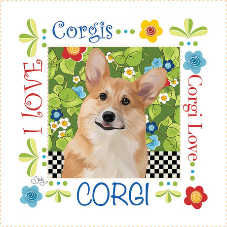 Art Panel 6in Corgi by Jody Houghton Designs