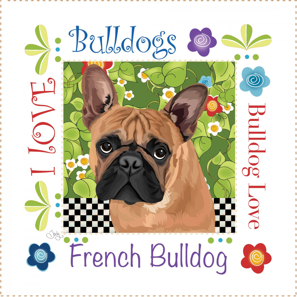 Art Panel 6in French Bulldog by Jody Houghton Designs