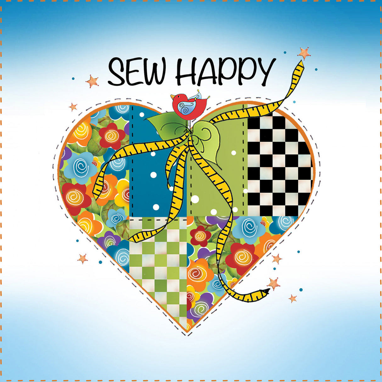 Art Panel Sew Happy 6in by Jody Houghton Designs