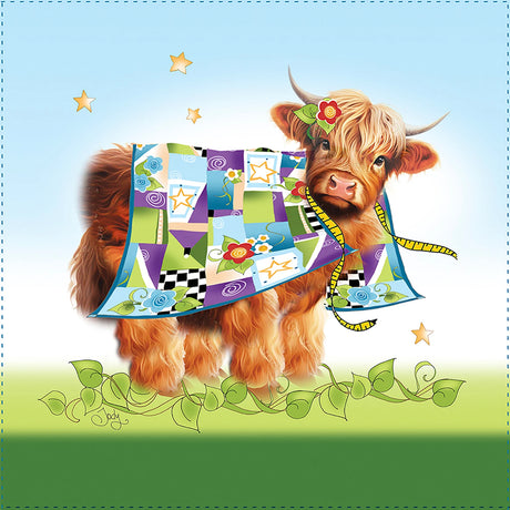Art Panel 6in Hi Cow Quilt by Jody Houghton Designs