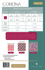 Back of the Coreina Quilt Quilt Pattern by A Piece Of Quiet Quilts