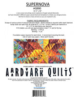 Back of the Supernova Quilt Pattern by Aardvark Quilts