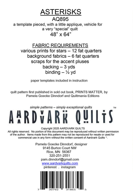 Asterisks Quilt Pattern