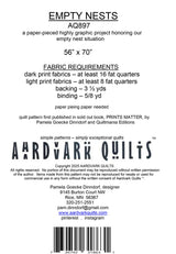 Back of the Empty Nests Quilt Pattern by Aardvark Quilts