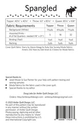Back of the Spangled Quilt Pattern by Antler Quilt Design