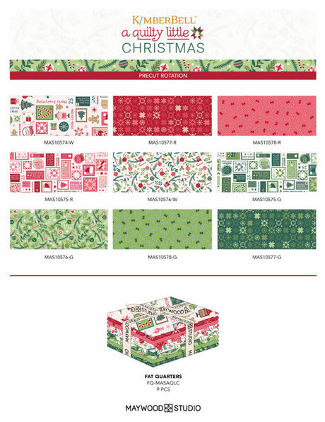 Fat Quarter A Quilty Little Christmas 9pcs/bundle by Maywood Studio