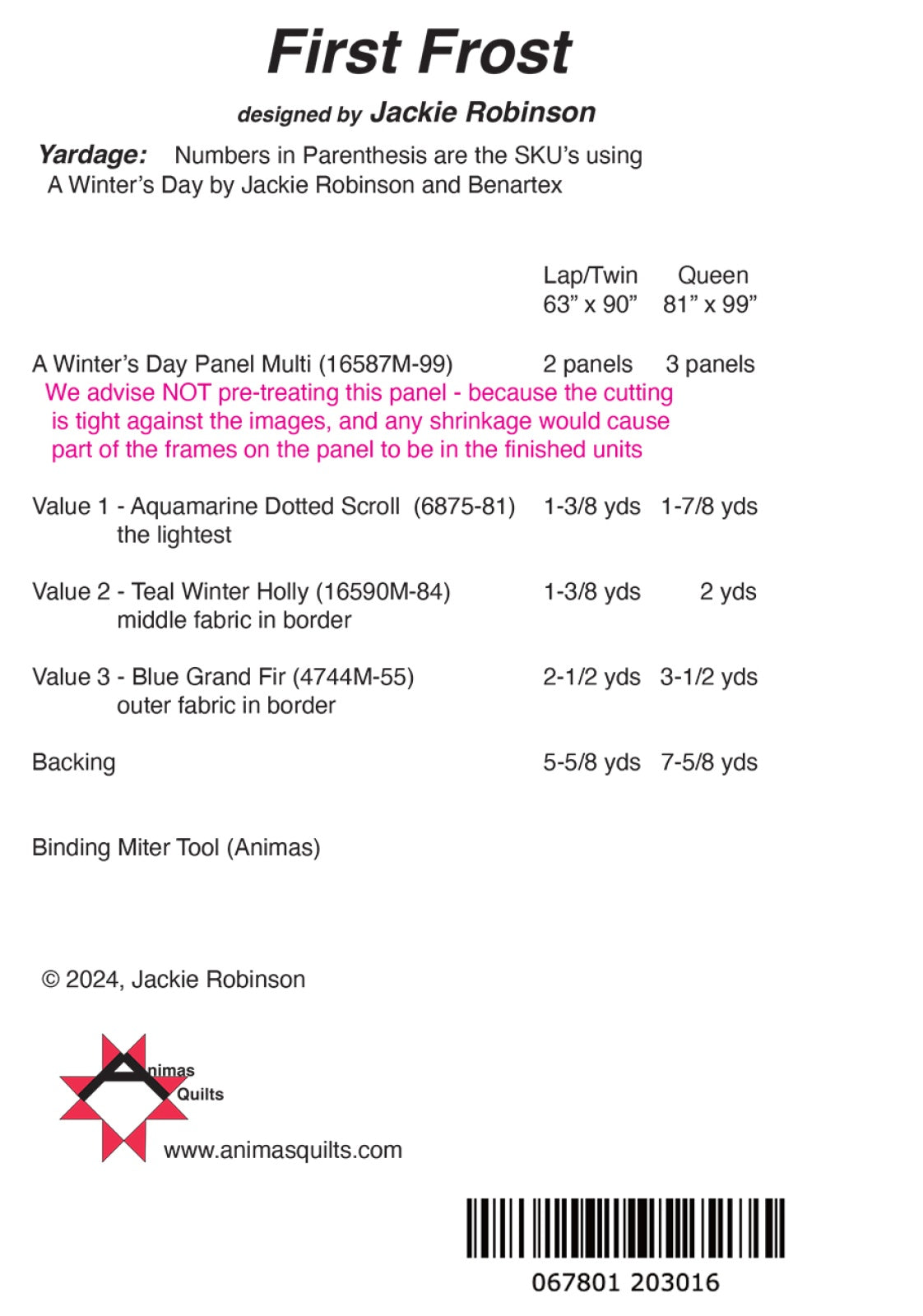 First Frost Quilt Pattern