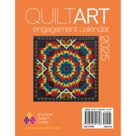 Back of the 2025 Quilt Art Engagement Calendar by American Quilters Society