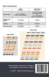 Back of the Midnight Beams Quilt Pattern by Allison Ramsing