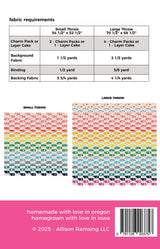 Back of the Charm Pack Split Quilt Pattern by Allison Ramsing