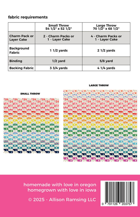Back of the Charm Pack Split Quilt Pattern by Allison Ramsing