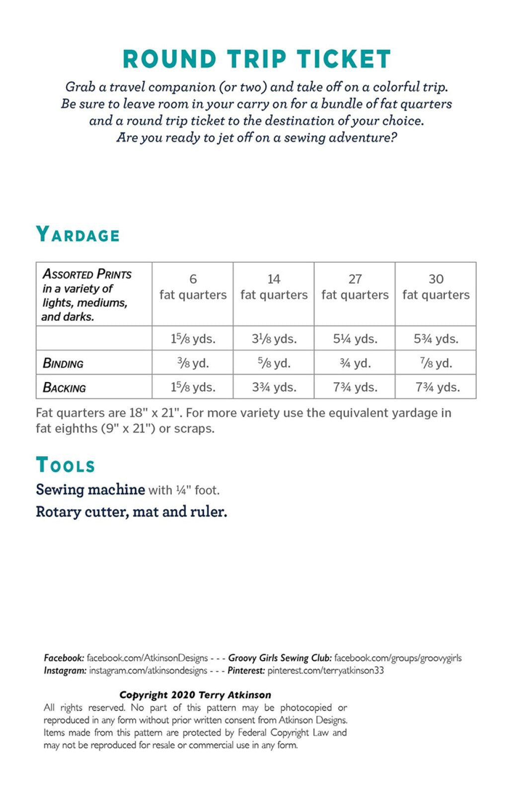 Back of the Round Trip Ticket Quilt Pattern by Atkinson Designs