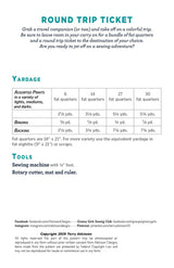 Back of the Round Trip Ticket Quilt Pattern by Atkinson Designs