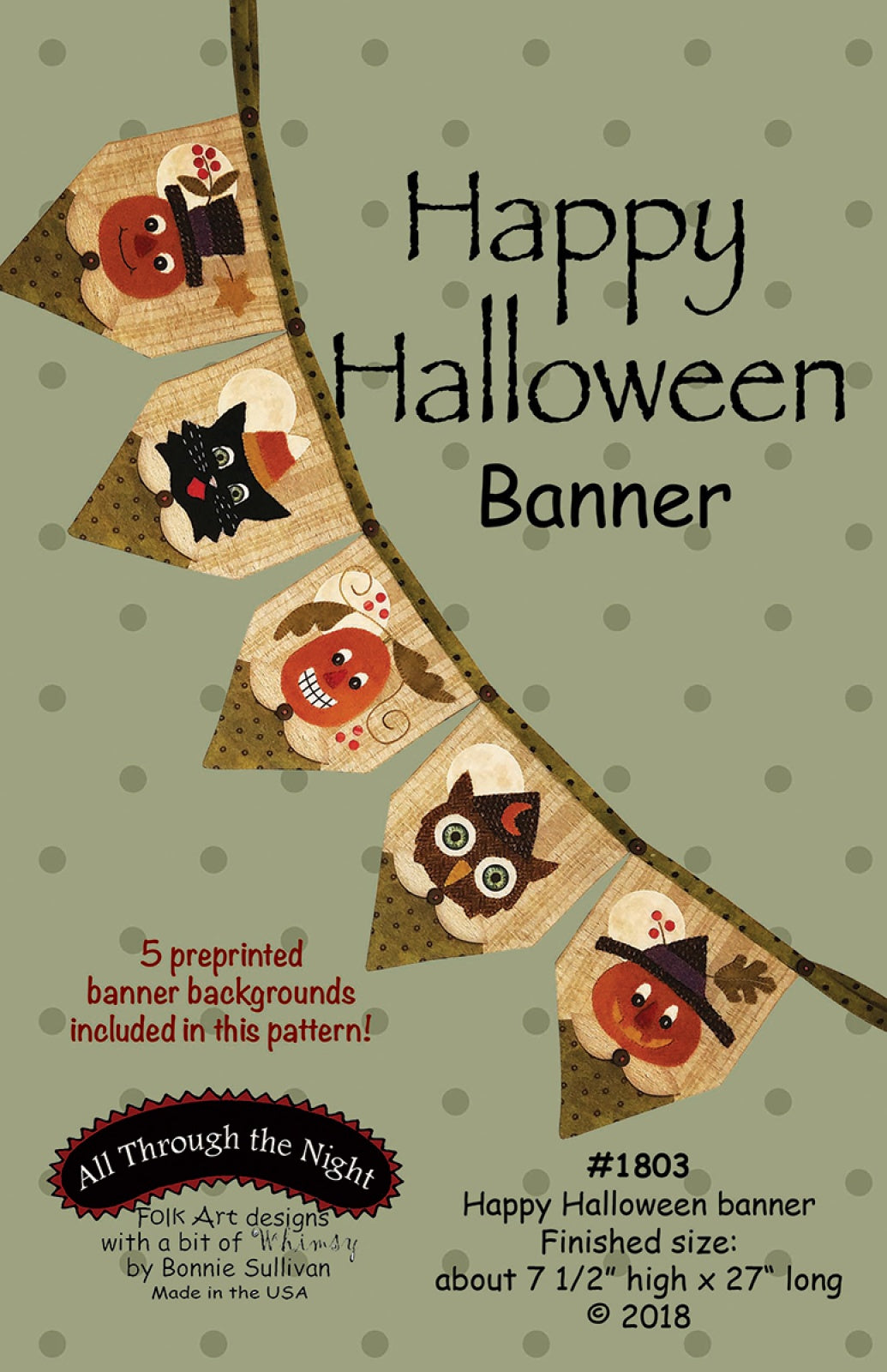 Happy Halloween Banner Quilt Pattern by All Through The Night