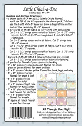 Back of the Little Chick-A-Dee Quilt Patter by All Through The Night