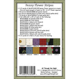 Back of the Penny Flower Stripes quilt pattern by All Through the Night