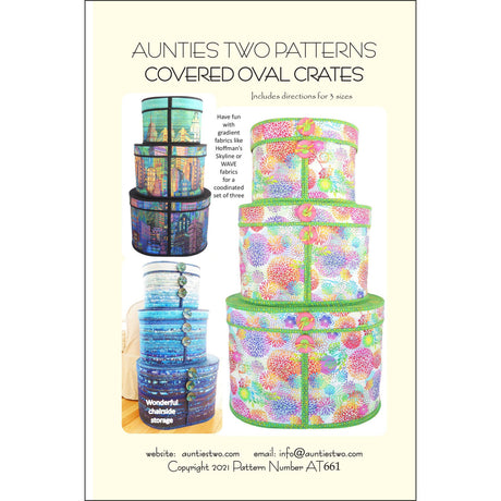 Covered Oval Crates by Aunties Two