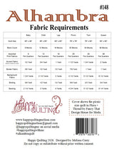 Back of the Alhambra Downloadable Pattern By Happy Quilting Melissa Corry