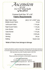 Back of the Ascension Downloadable Pattern by Quilting Renditions