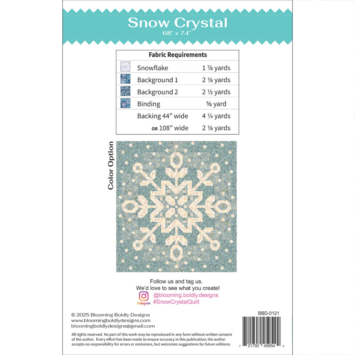 Snow Crystal Quilt Pattern