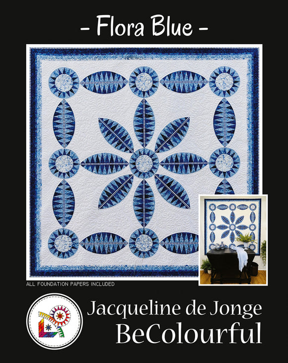 Flora Blue Quilt Pattern by Becolourful By Jacqueline De Jonge