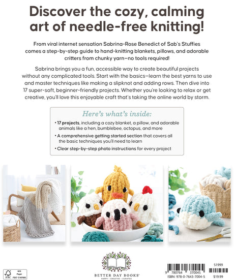 Back of the Get Started in Finger Knitting by Better Day Books