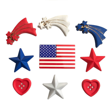 Stars and Stripes Theme Buttons by Buttons Galore