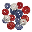 Patrioic Glitter Craft & Sewing Buttons by Buttons Galore