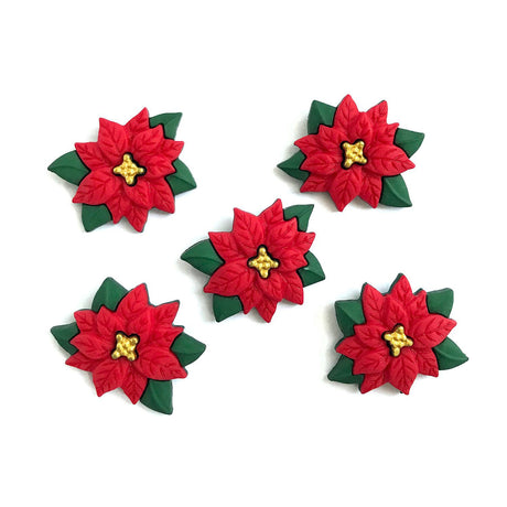 Poinsettias Buttons by Buttons Galore