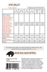 Back of the Love Valley Quilt Pattern by Bear Hug Quiltworks