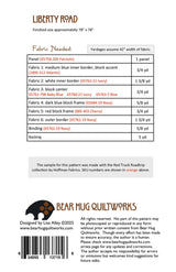 Back of the Liberty Road Quilt Pattern by Bear Hug Quiltworks