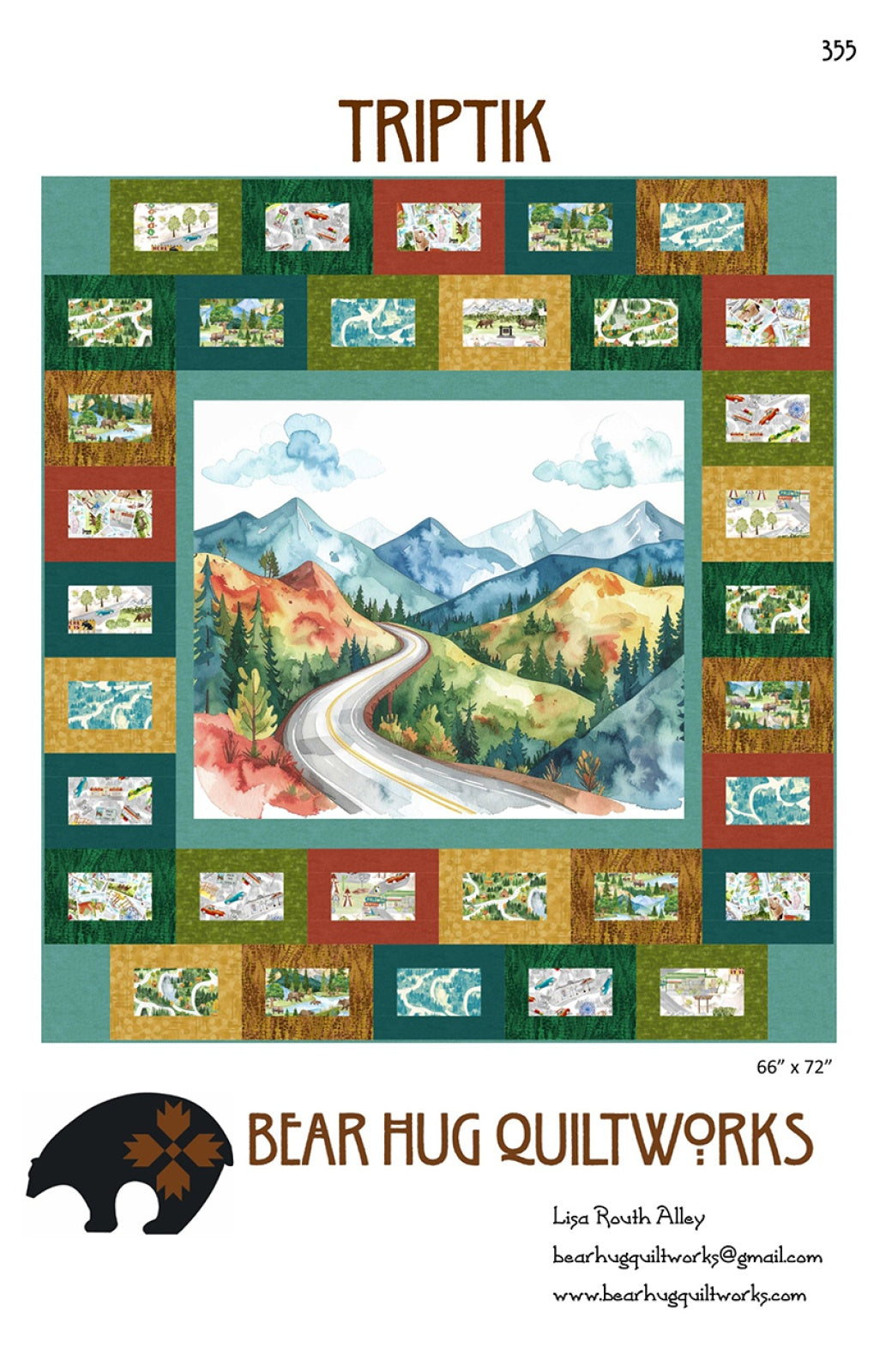 Triptik Quilt Pattern by Bear Hug Quiltworks