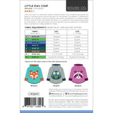 Back of the Little Owl Coat quilt pattern by Bound Co.