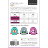 Back of the Little Raccoon Coat quilt pattern by Bound Co.