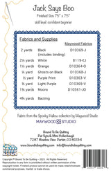 Back of the Jack Says Boo Quilt Pattern by Bound To Be Quilting, LLC