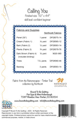 Back of the Calling You Quilt Pattern by Bound To Be Quilting, LLC