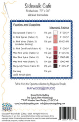 Back of the Sidewalk Cafe Quilt Pattern by Bound To Be Quilting, LLC
