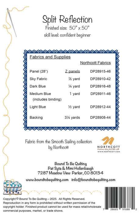 Back of the Split Reflection Quilt Pattern by Bound To Be Quilting, LLC