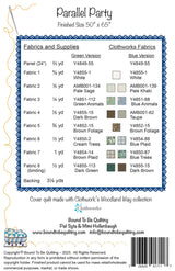 Back of the Parallel Party Quilt Pattern by Bound To Be Quilting, LLC