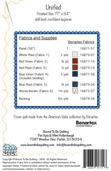 Back of the Unified Quilt Pattern by Bound To Be Quilting, LLC