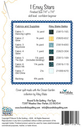 Back of the I Envy Stars Quilt Pattern by Bound To Be Quilting, LLC