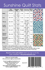 Back of the Sunshine Quilt Pattern by Busy Hands